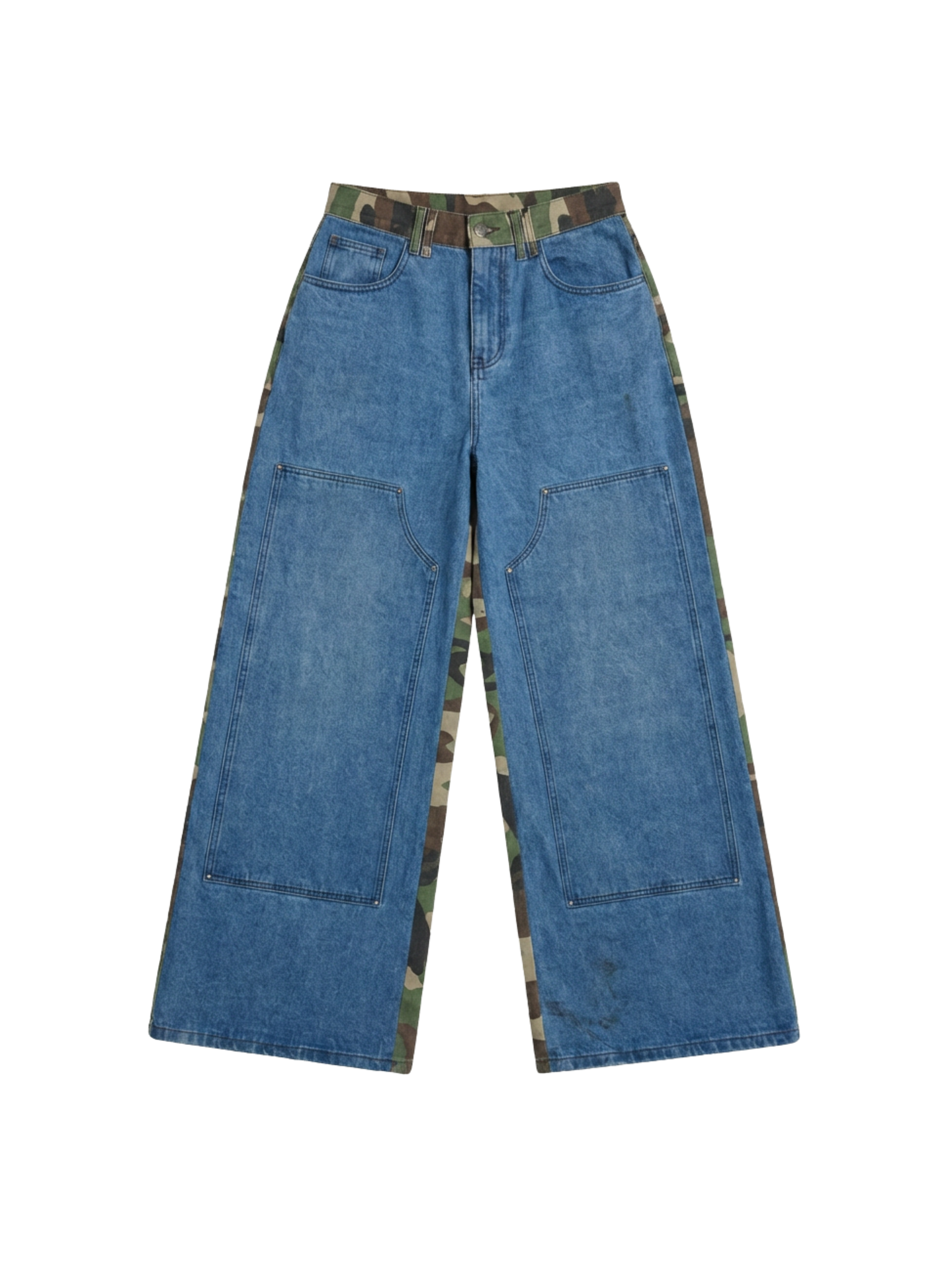 Double Dose Denim Woodland Camo Jeans