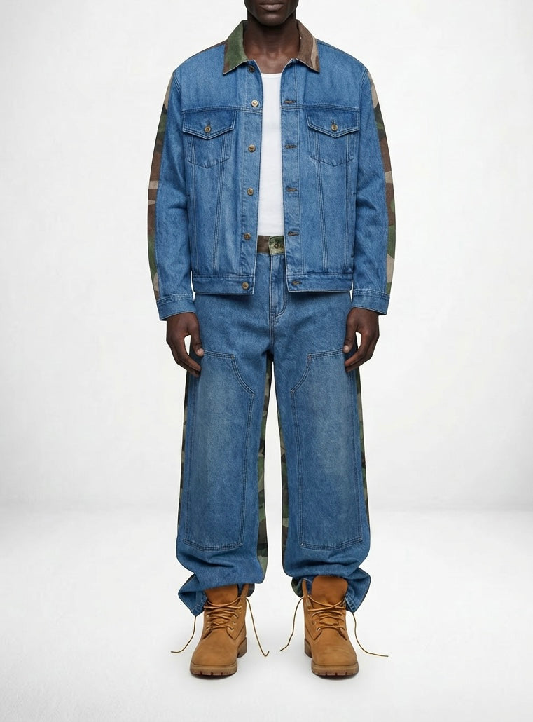 Double Dose Denim Woodland Camo Jeans