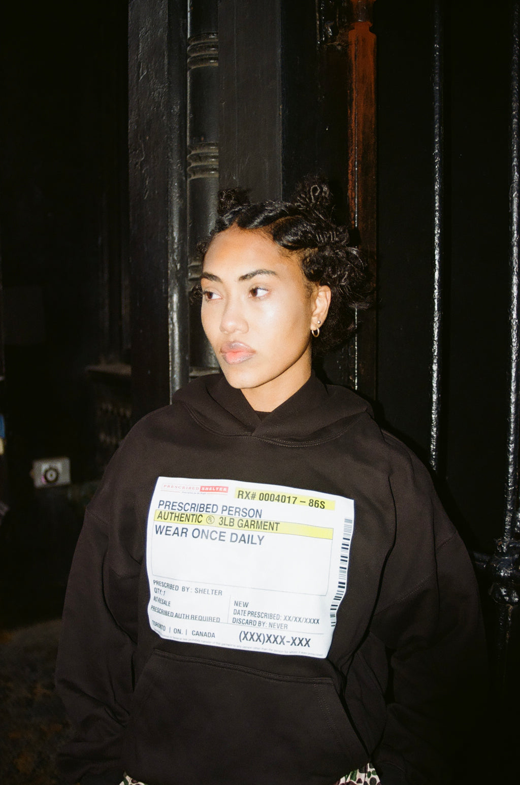 Black Script Label Hoodie