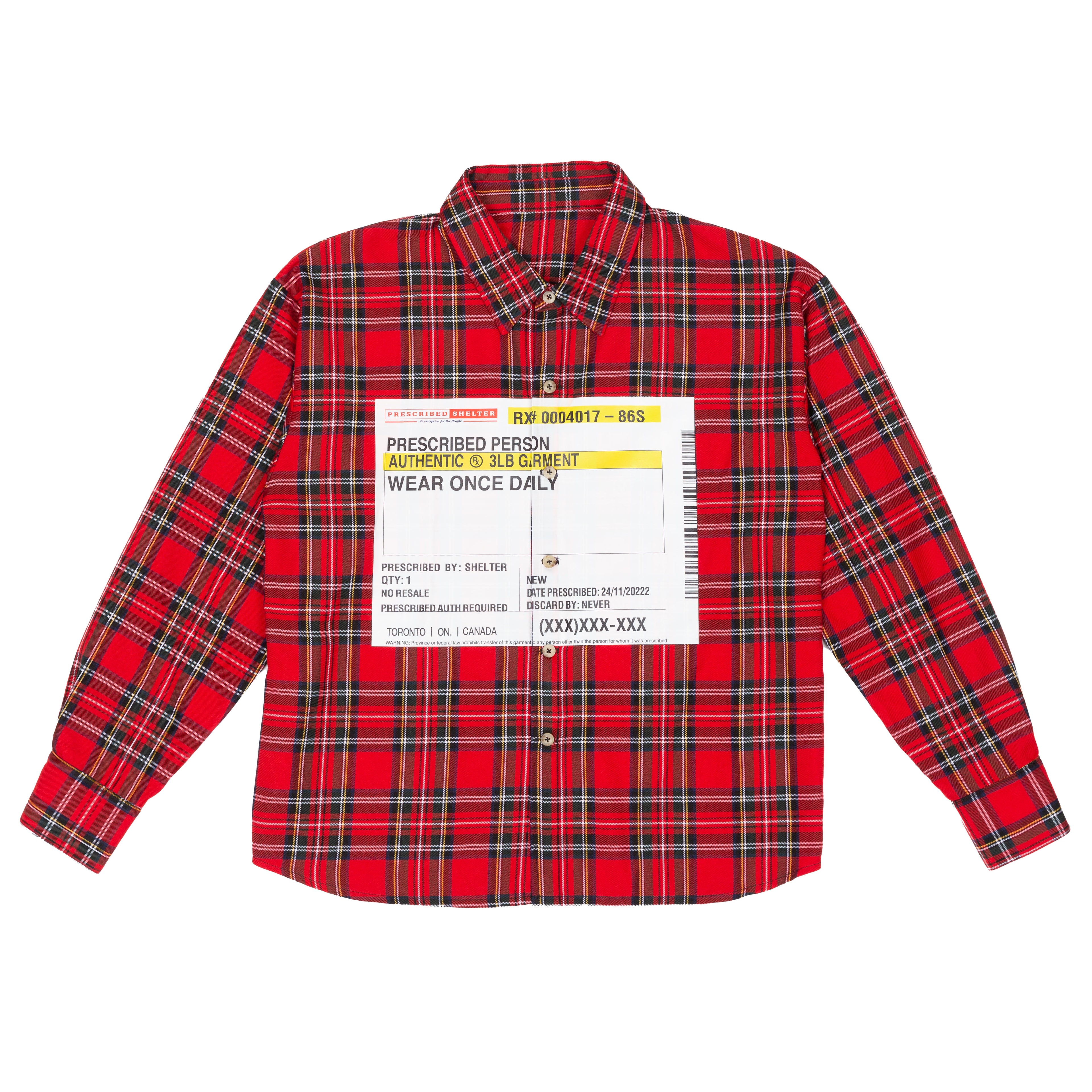 Script Label Flannel Shirt