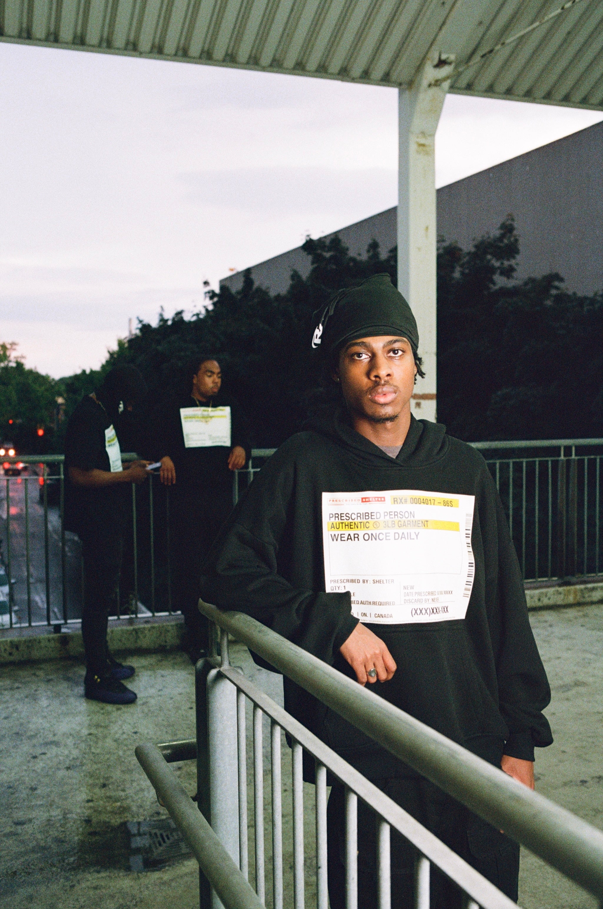 Black Script Label Hoodie