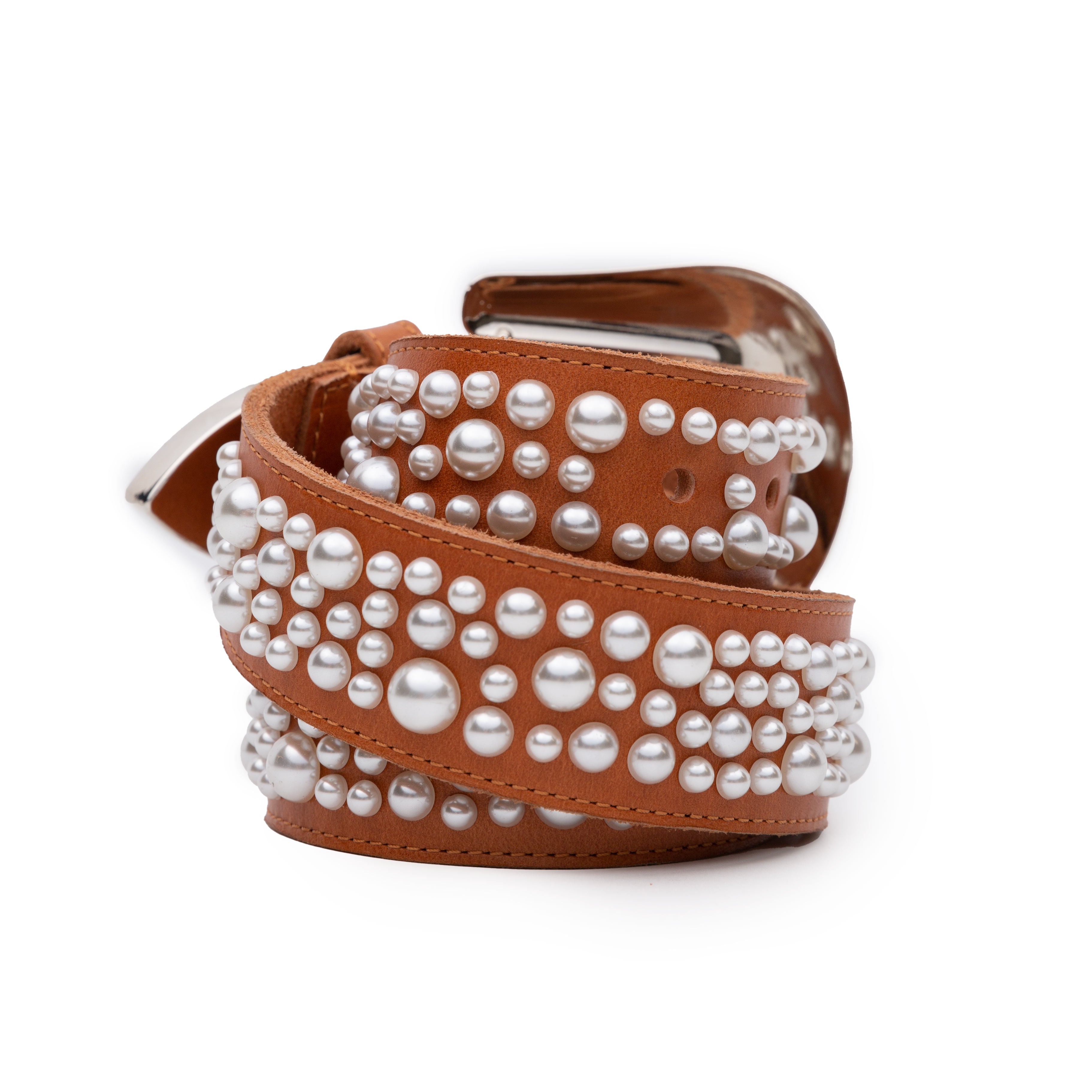 Brown Pearl Stud Belt