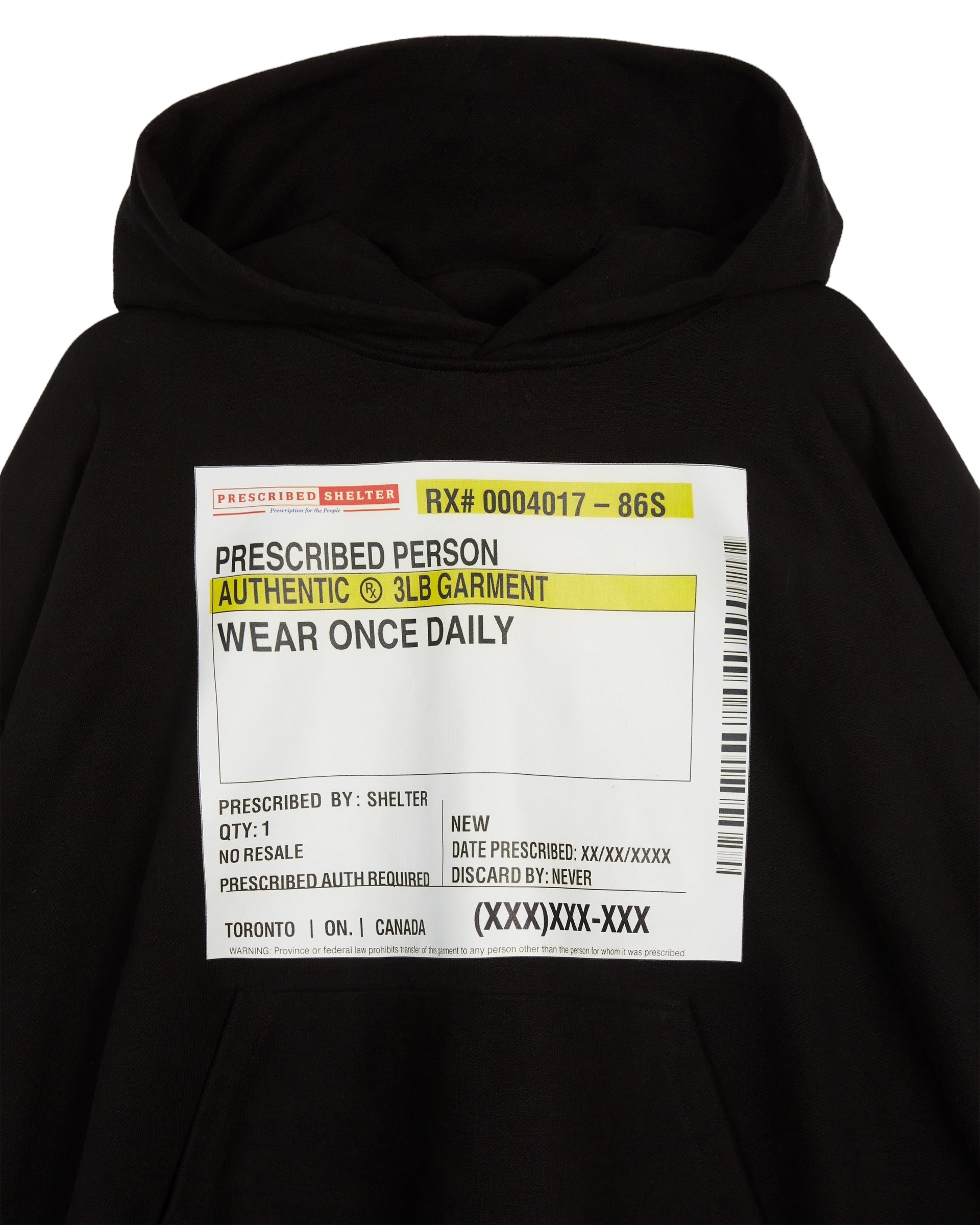 Black Script Label Hoodie