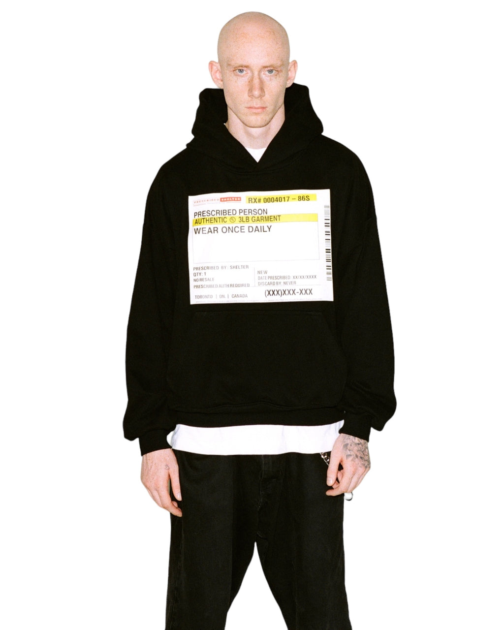 Black Script Label Hoodie