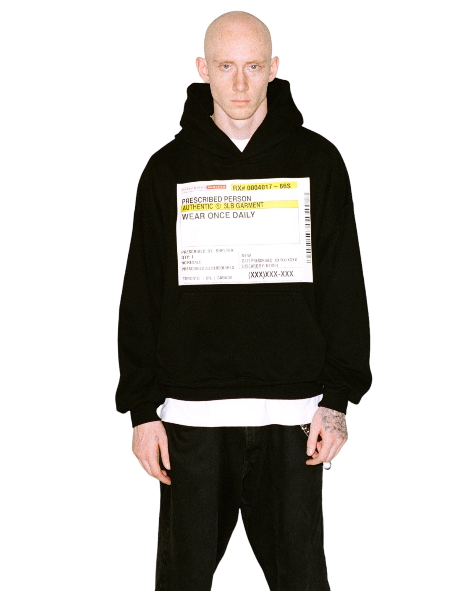 Black Script Label Hoodie