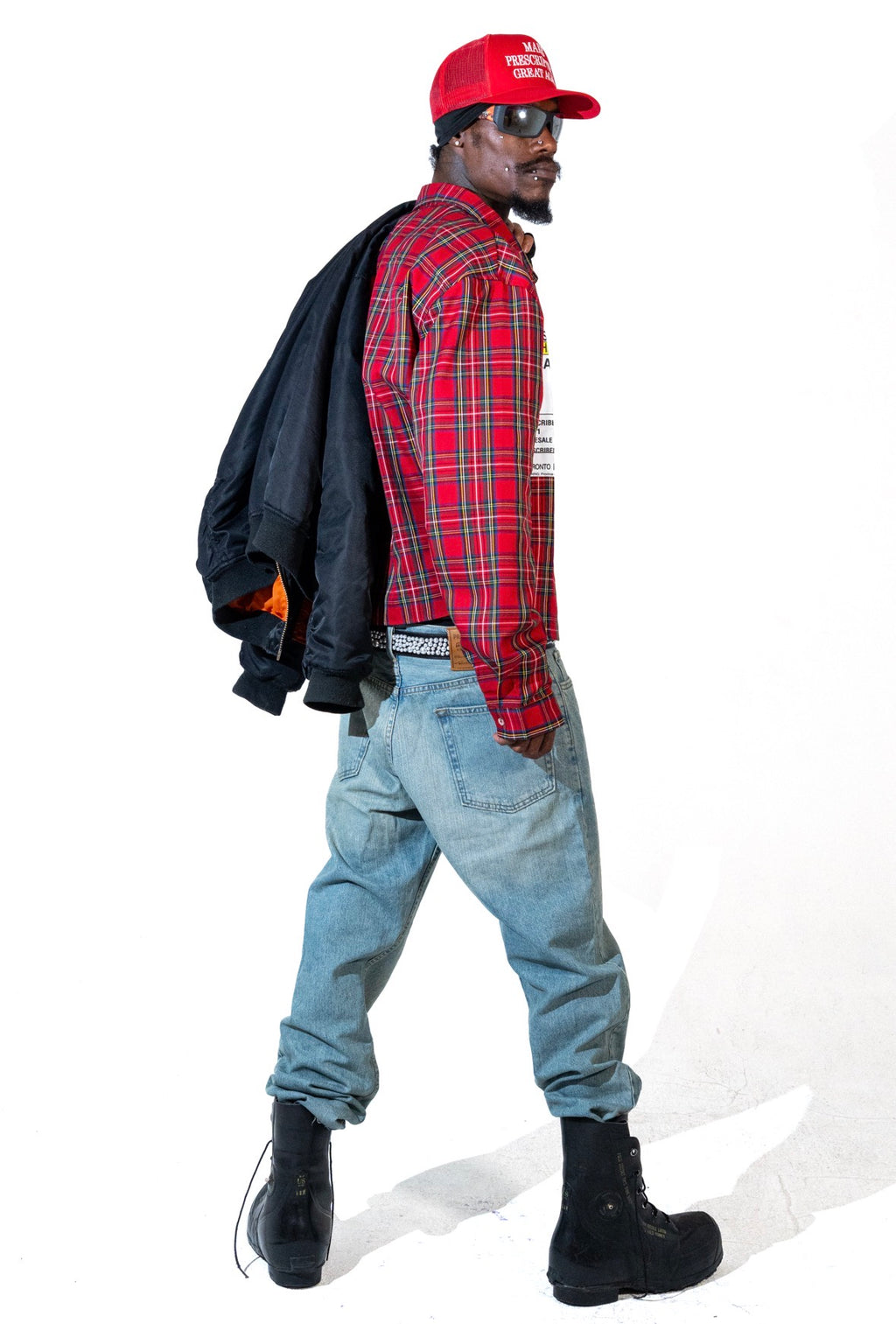 Script Label Flannel Shirt