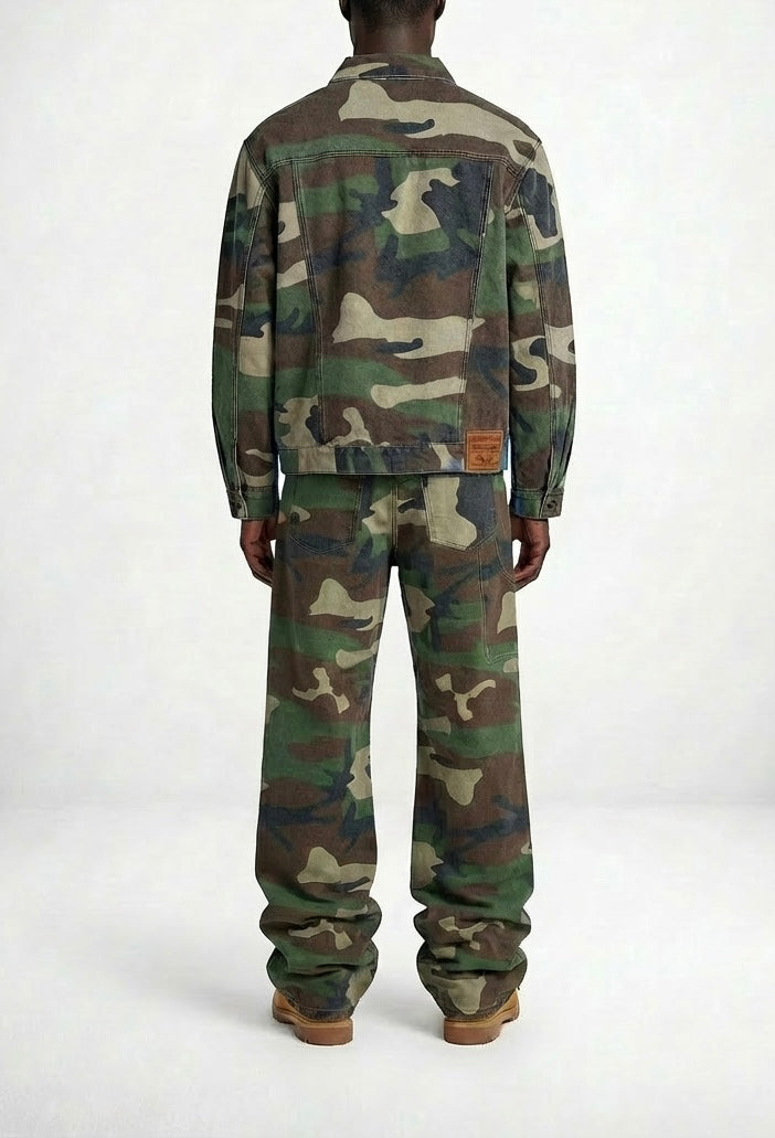 Double Dose Denim Woodland Camo Jeans