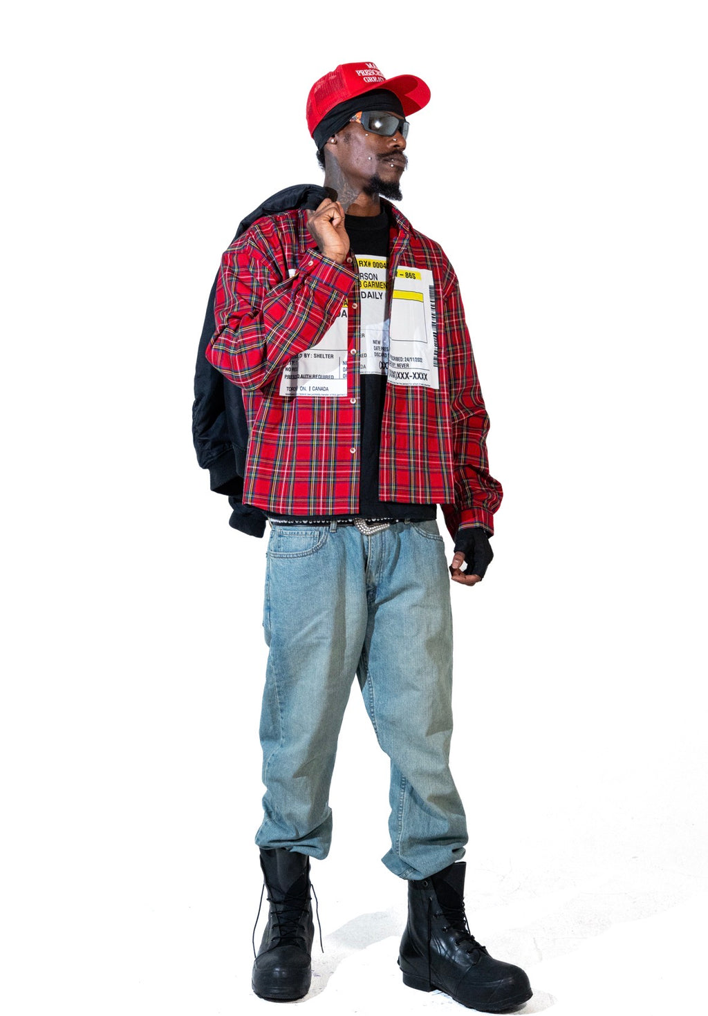 Script Label Flannel Shirt