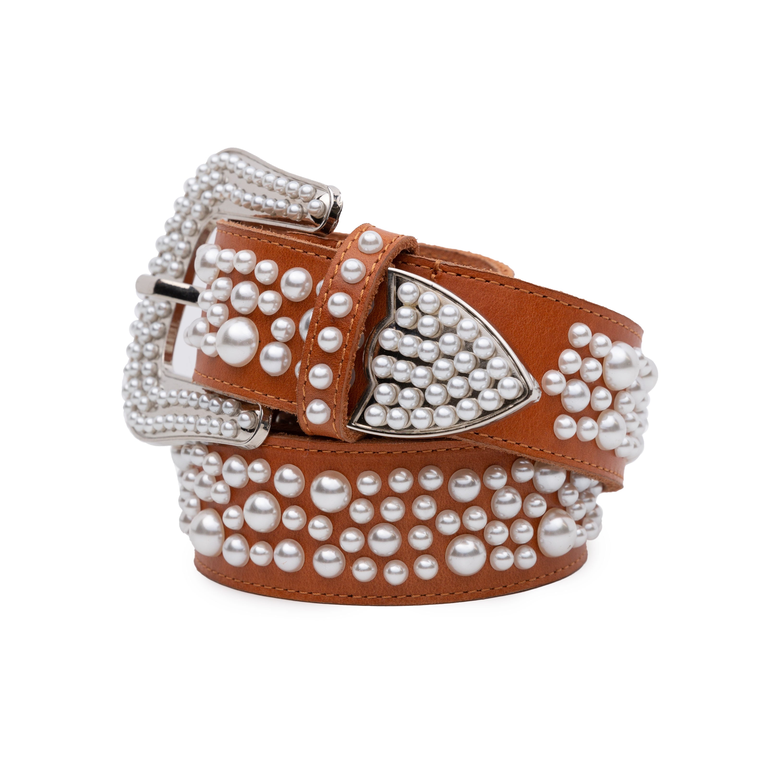 Brown Pearl Stud Belt