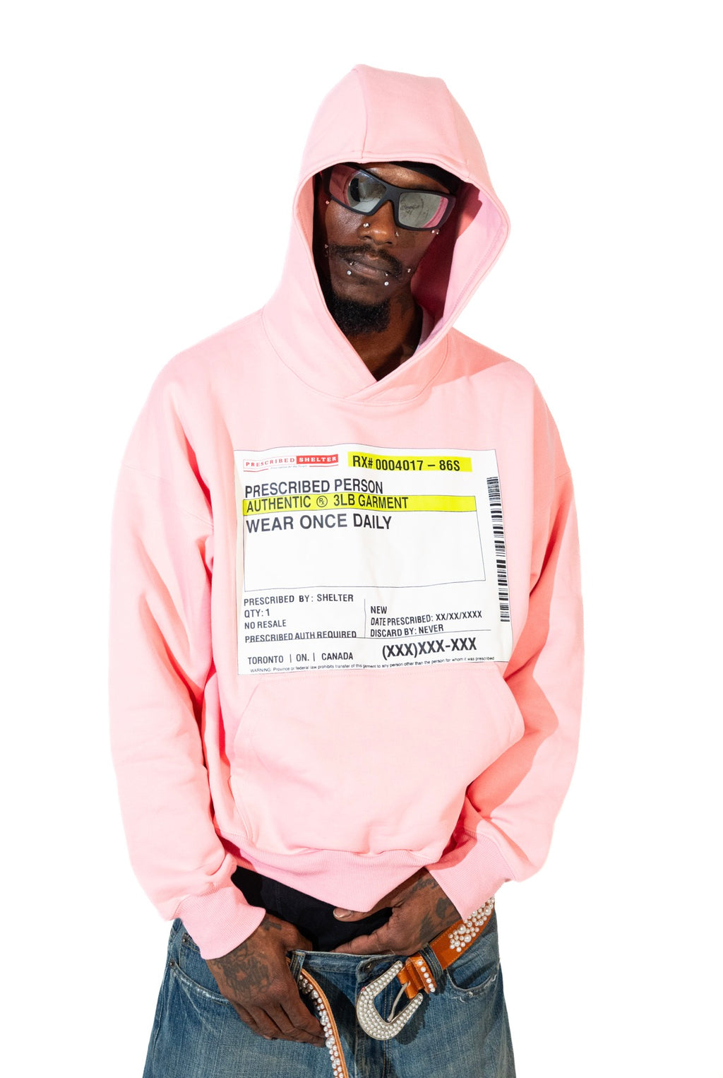 Pink Script Label Hoodie