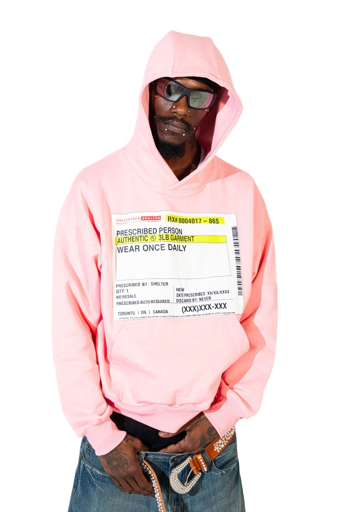 Pink Script Label Hoodie