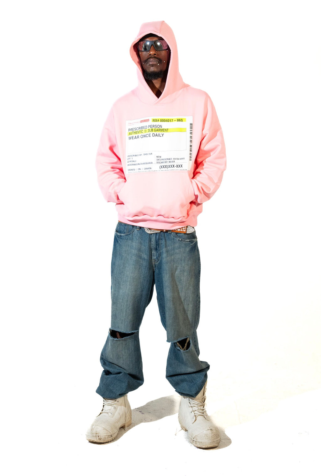 Pink Script Label Hoodie