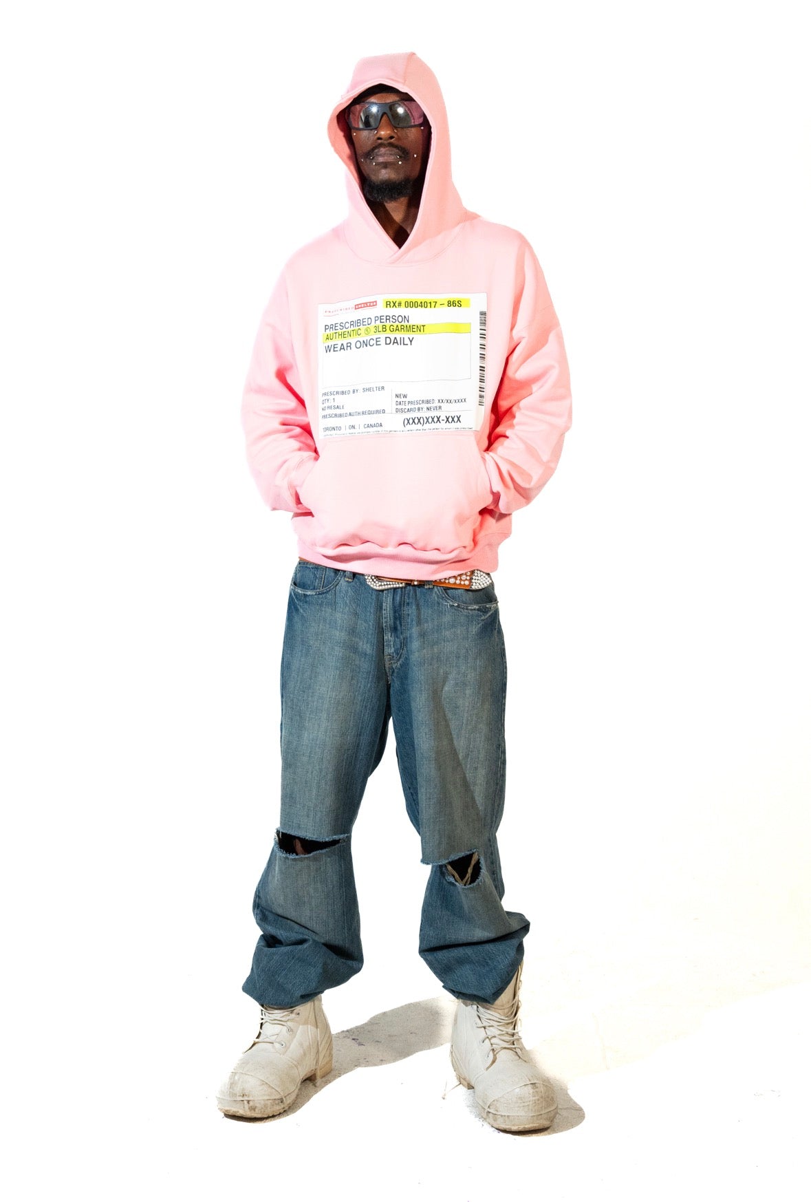 Pink Script Label Hoodie