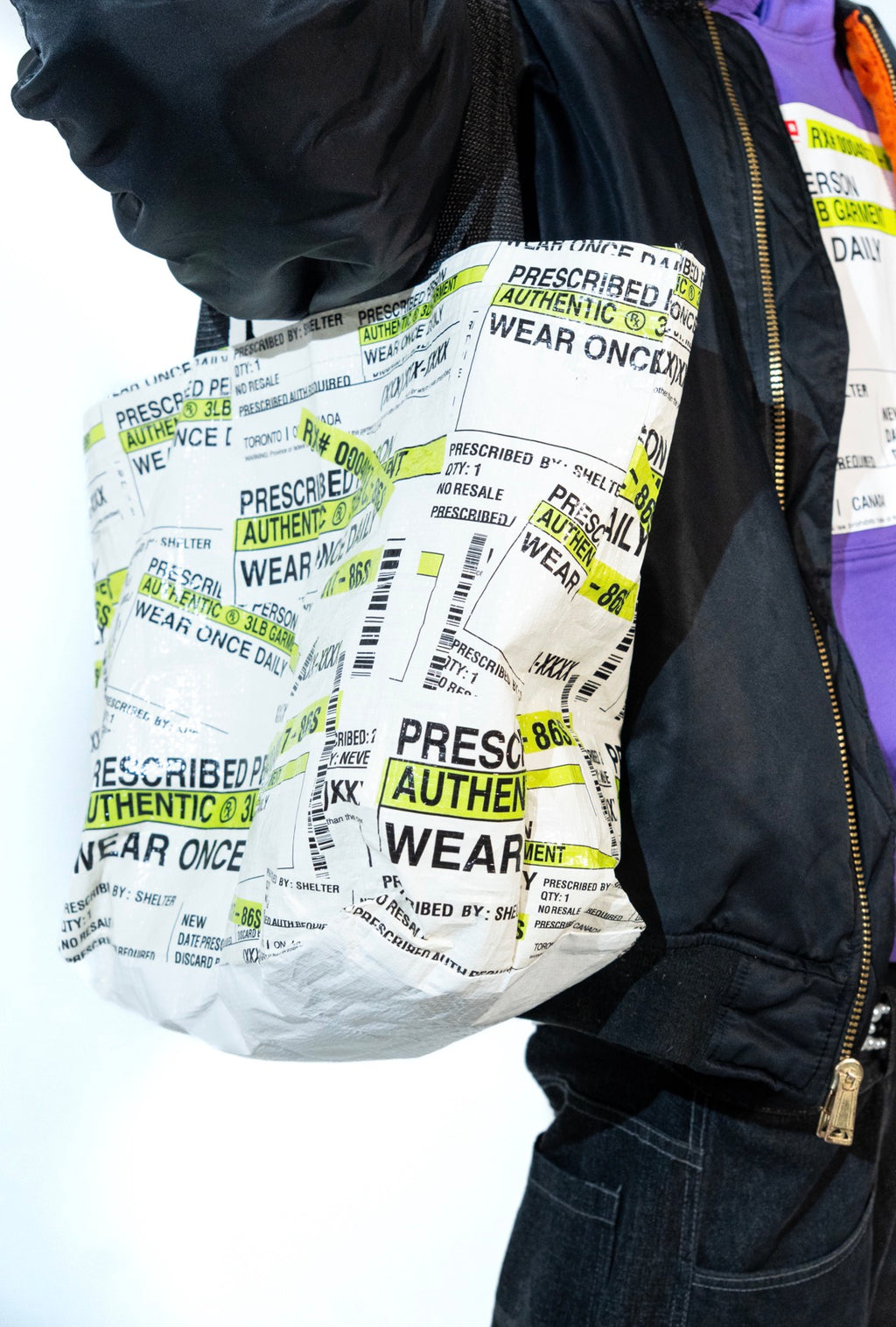 Script Label Collage Tote Bag