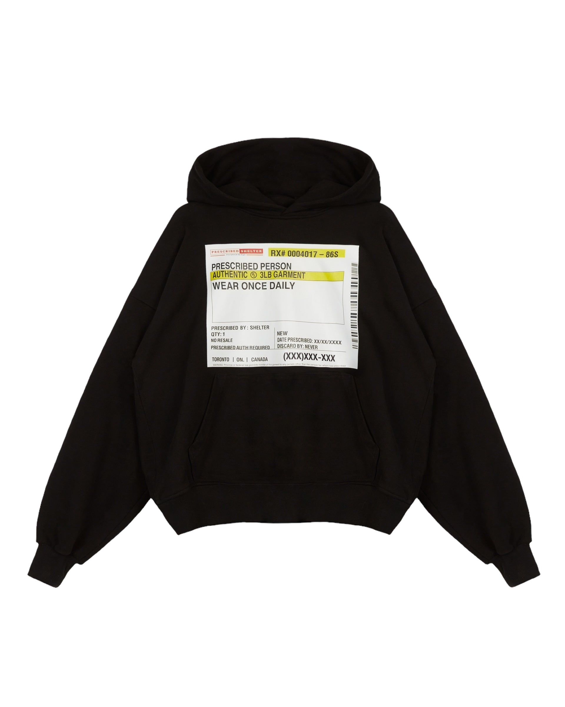 Black Script Label Hoodie