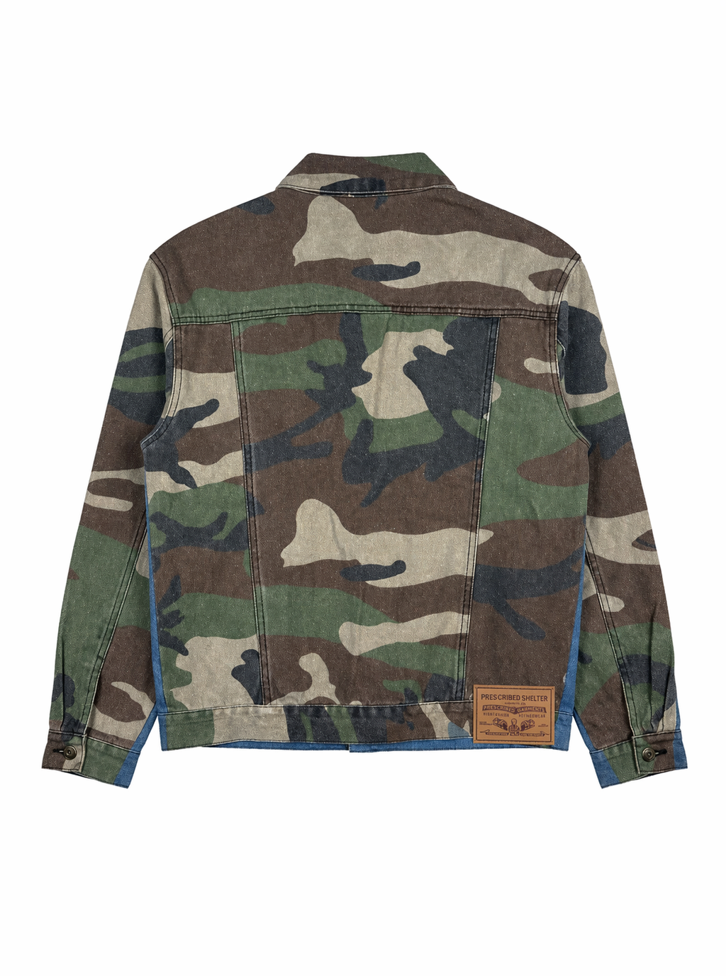 Double Dose Denim Woodland Camo Jean Jacket