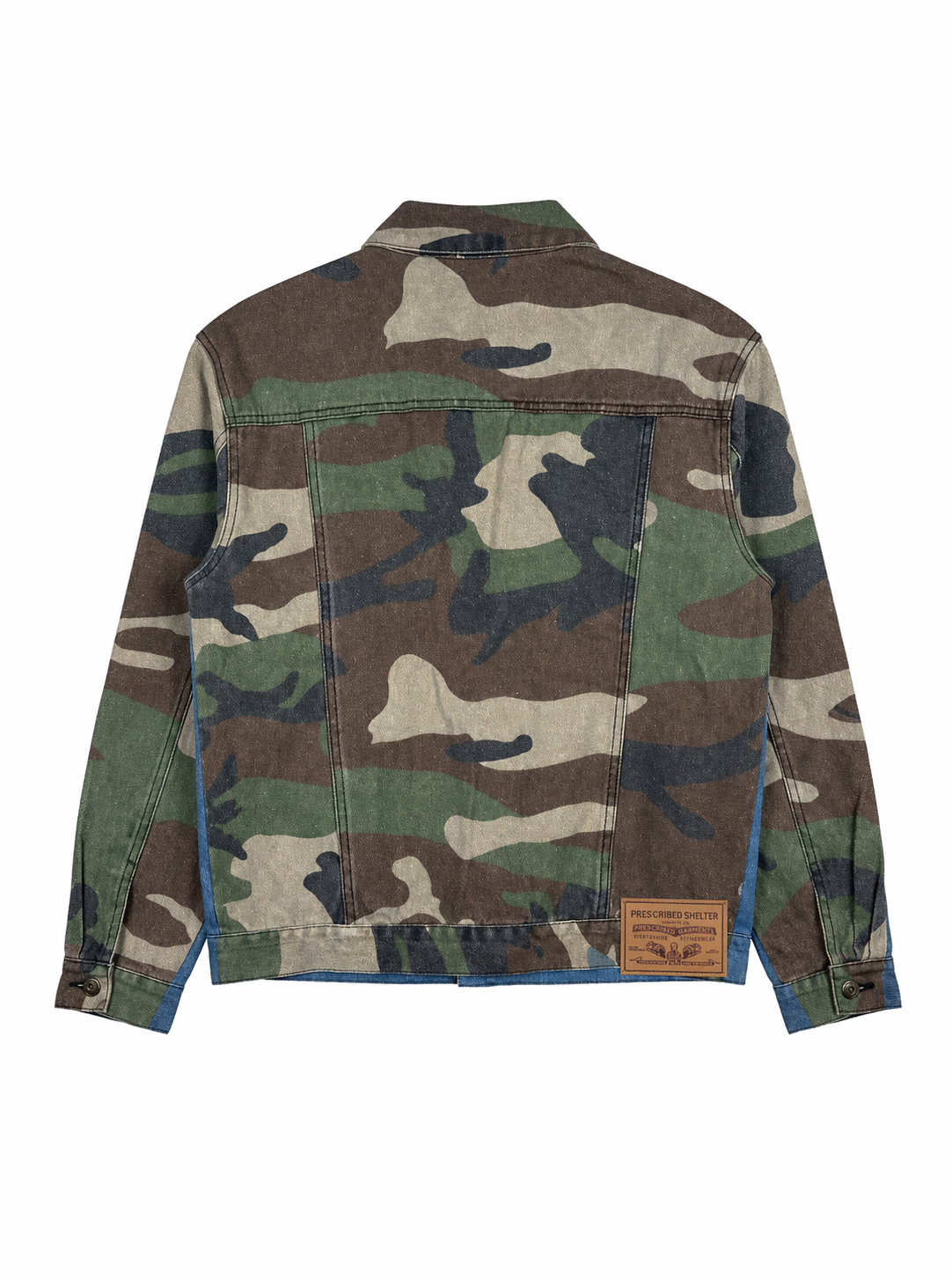 Double Dose Denim Woodland Camo Jean Jacket
