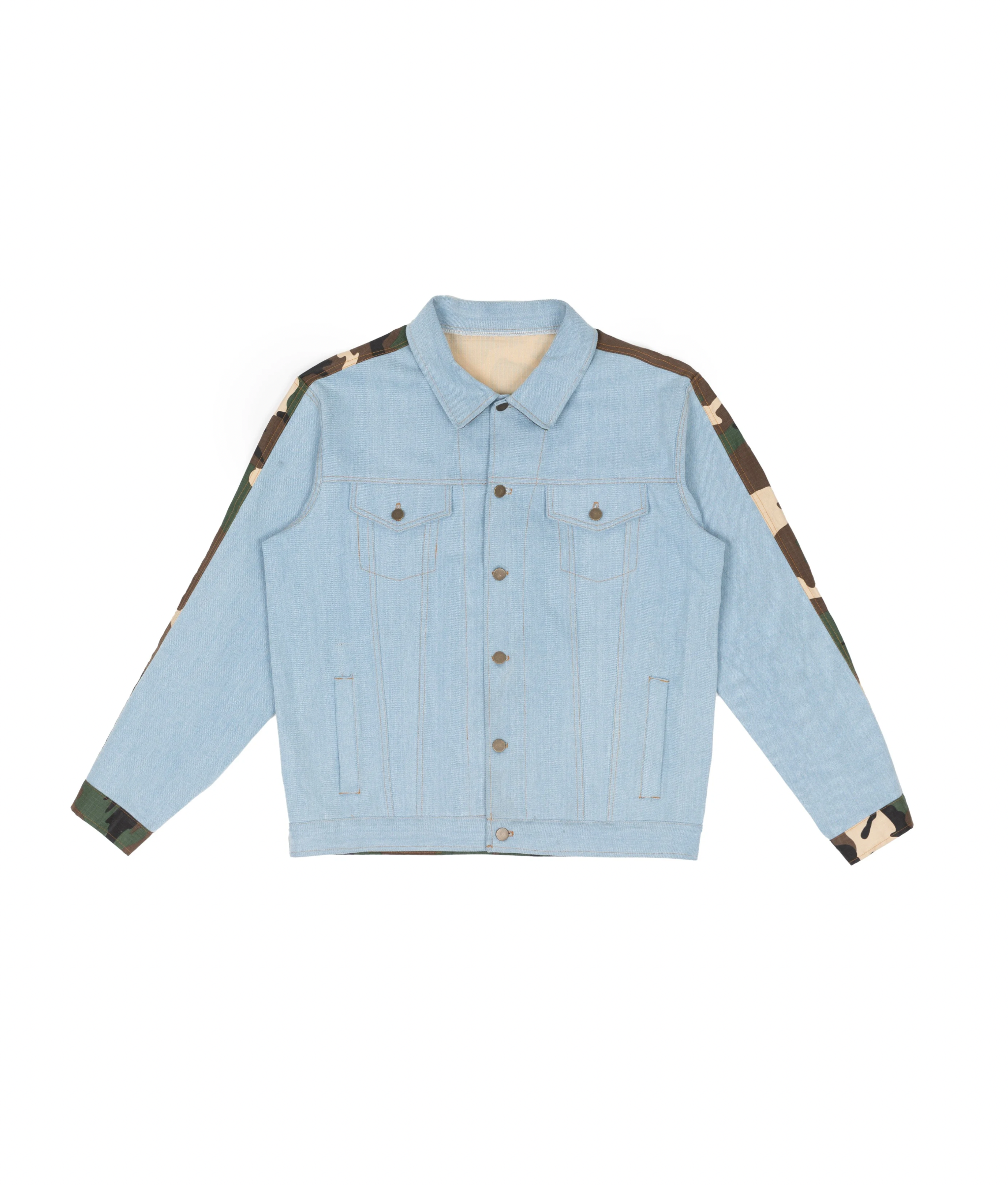 Half & Half Camo Jean Jacket